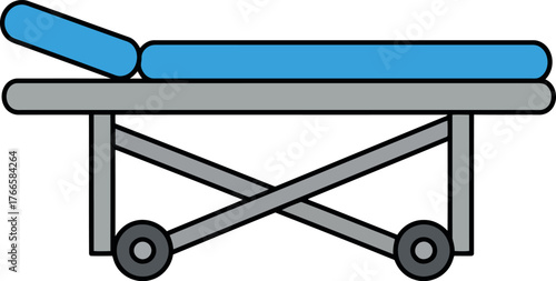 Medical stretcher hospital patient transport emergency care vector