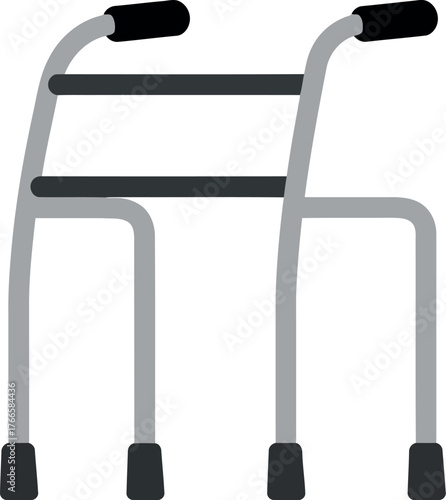 Senior mobility aid walker for elderly independence assistance vector