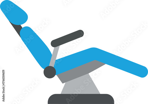 Modern blue dental chair isolated medical equipment vector