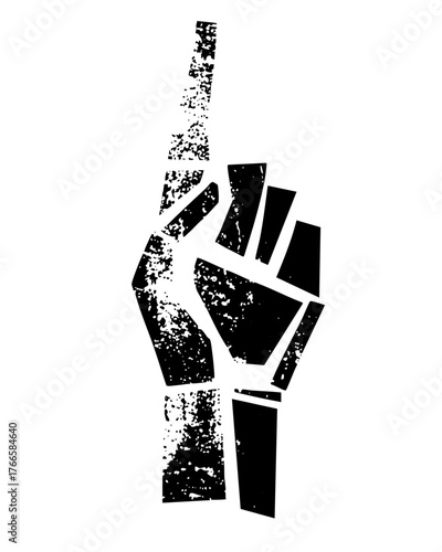 Raised fist protests solidarity in social justice