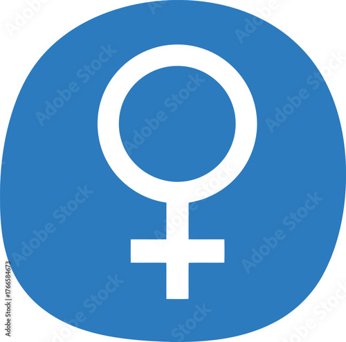 Female symbol icon blue circle vector graphic vector