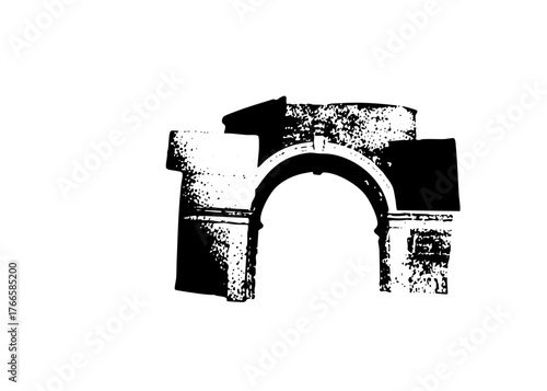 Stone Archway Stands in Ancient Ruins