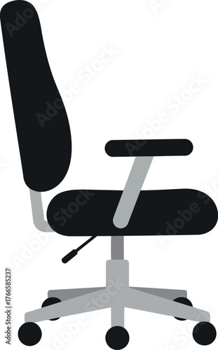 Modern ergonomic office chair swivel seat armrests for productivity vector