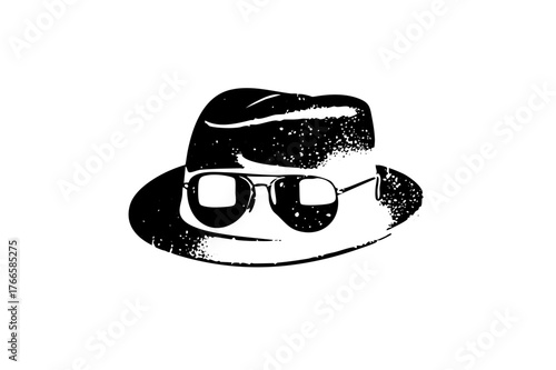 Cowboy hat anonymity in a stylized illustration