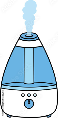 Modern humidifier vapor mist air freshener for home and office comfort vector
