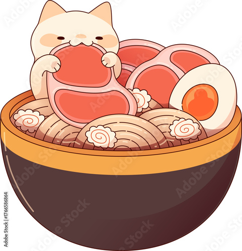 Cat Eat Meat in Ramen