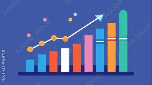 A graph with an upward trend illustrating growth and analytics in digital broadcasting.