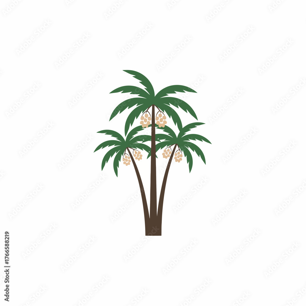 Obraz premium Palm Trees with Coconuts Illustration for Tropical Vibe