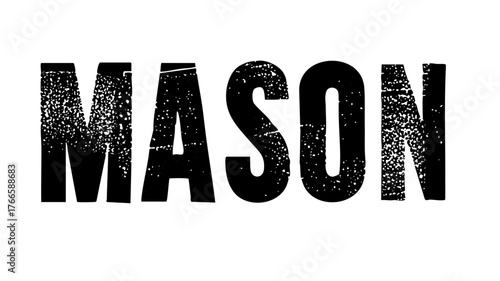 Typography Mason in distressed lettering for branding