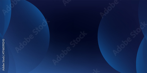 Abstract blue glowing geometric lines on dark blue background. Modern shiny blue circle lines pattern