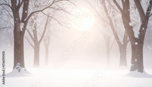 Serene Winter Woods: Snowy Embrace of Joy Generative AI