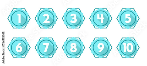 vector icons of numbers 1-10 isolated on transparent background