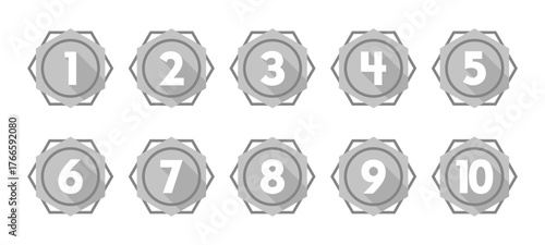 vector icons of numbers 1-10 isolated on transparent background