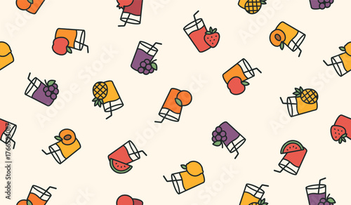 Mixed fruit juice pattern background vector design