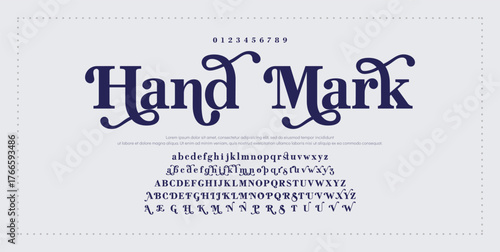 Elegant Font Uppercase Lowercase And Number. Classic Lettering Minimal Fashion Designs. Typography modern serif fonts regular decorative vintage concept. vector illustration