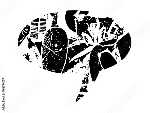 Dragonfly emerges abstract illustration