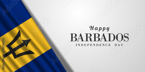 30th November Is Barbados Independence Day. Barbados flag. Suitable for posters, banners and social media. White background.