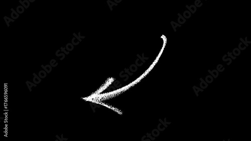Animated sketch-style hand-drawn arrow indicating direction and movement for doodle infographic or explainer video design elements
