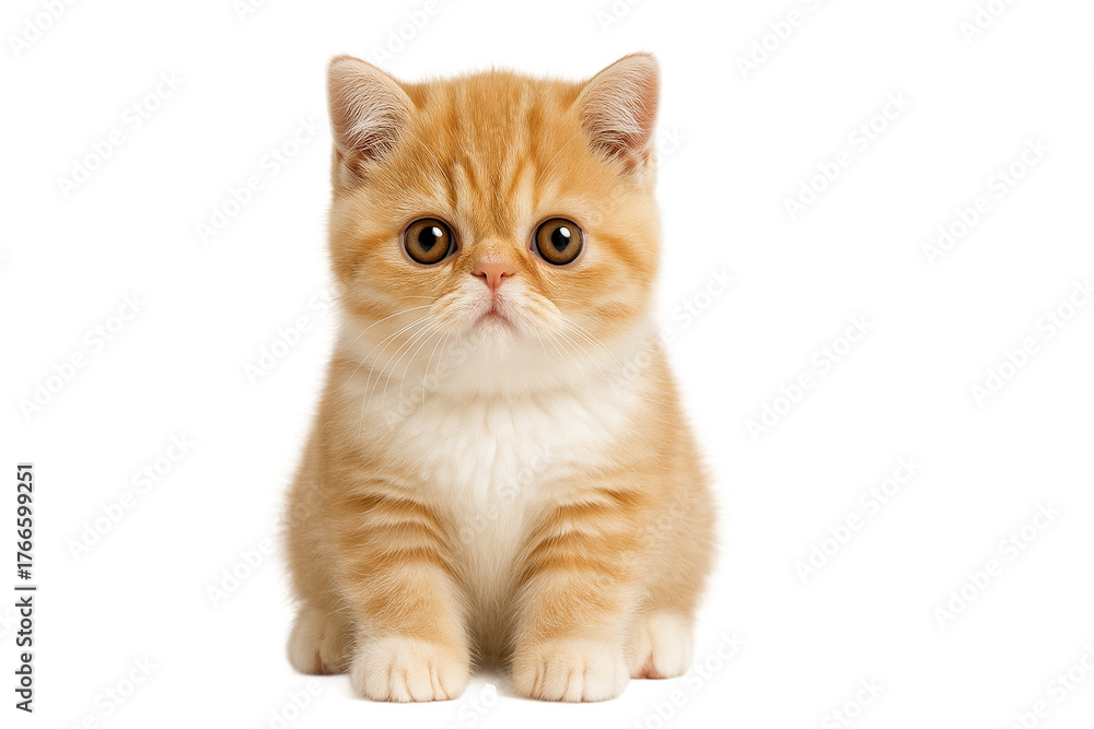 Obraz premium Adorable British Shorthair breed kitten portrait, cute domestic cat