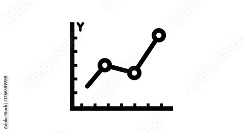 Graph illustrating upward trend in data analysis with clear axes and points