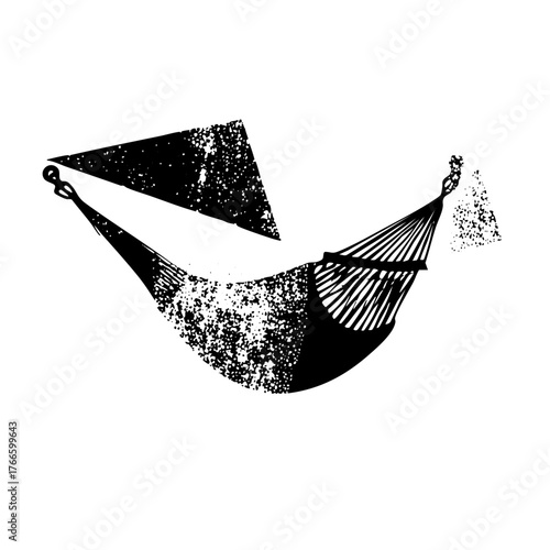 Hammock relaxes under canopy dotted texture