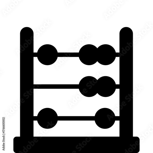 (Editable) Adobe Illustrator Artwork, Premium Quality Silhouette - A minimalistic illustration of an abacus a tool for calculation and counting.