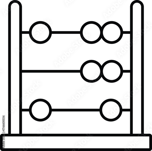 (Editable Stroke) Adobe Illustrator Artwork, Premium Quality Line Art Design - A traditional abacus for simple arithmetic Minimalist outline drawing