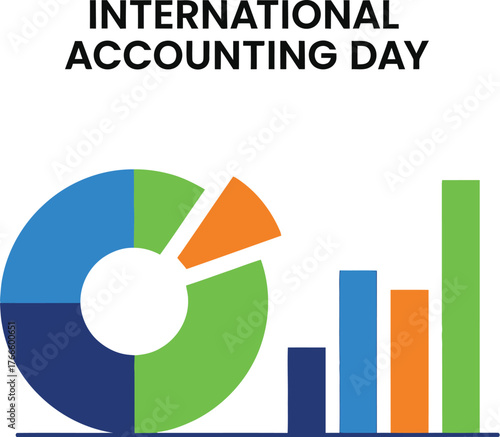 International accounting day chart illustration representing finance and business
