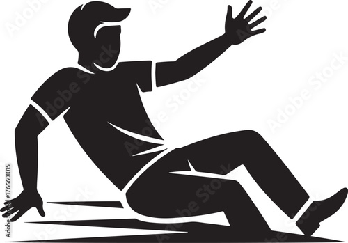 Slip Fall Accident Danger Risk Caution Warning Hazard Person Falling Down Injury Symbol