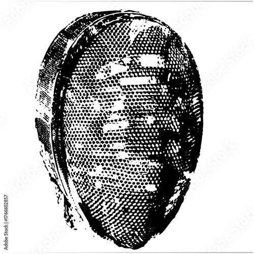 Facial transforms into halftone in abstract digital art