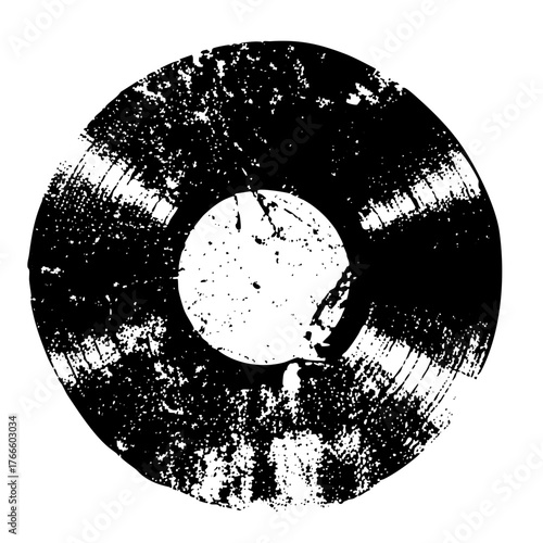 Vinyl record texture in distressed design