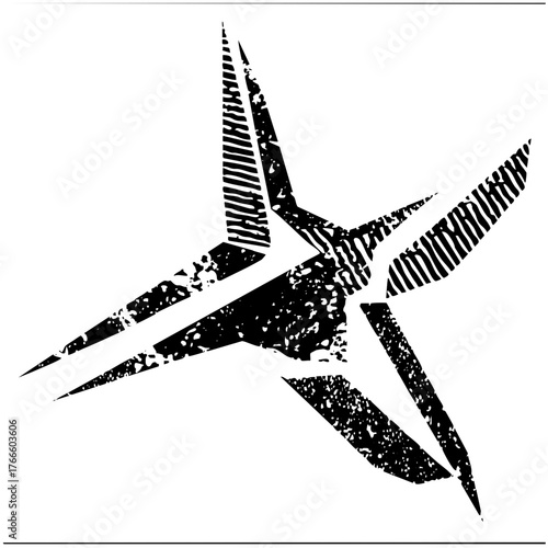 Bird flies dynamically in