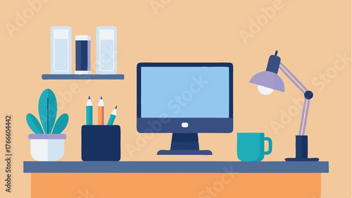 A clutterfree workspace featuring a single stylish desktop with essential tools like a quality fountain pen and a sleek phone stand.