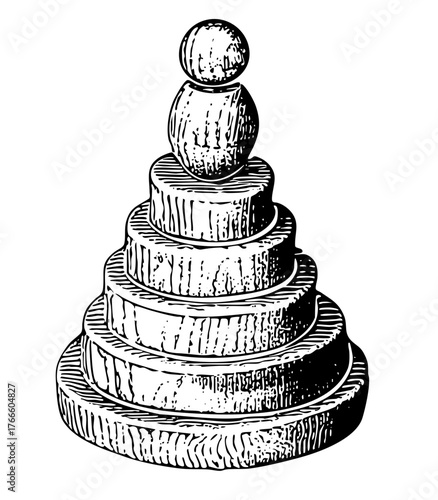 Stacking rings demonstrate development in early childhood education