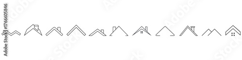House Roof icon vector set. Roof illustration sign collection. Housetop symbol. Carpet logo.