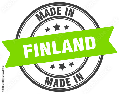 Made in Finland round sign. Made in Finland stamp.