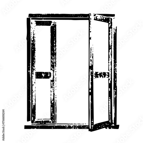 Open door reveals passage illustration