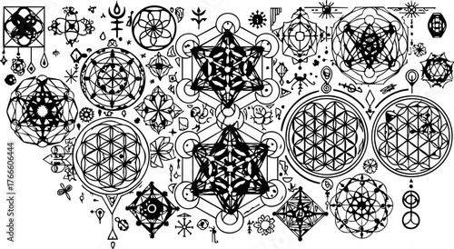 Explore universal sacred geometry patterns, spiritual symbols, and mystical designs for holistic wellness and enlightened projects