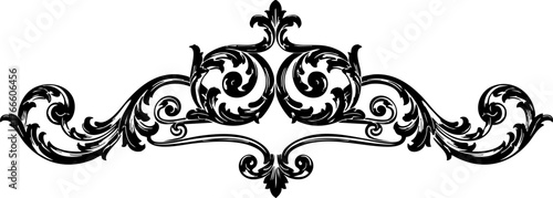 Elegant baroque flourish design adds exquisite vintage charm and sophisticated detail to invitations, borders, and decorative projects.