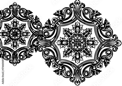 Elegant vintage flourish designs for invitations and decorative elements, adding a touch of classic sophistication to your projects with ornate details