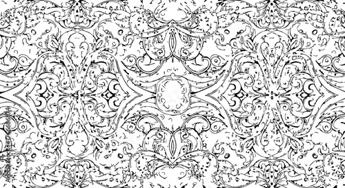 Elegant floral damask pattern with intricate vintage details, perfect for sophisticated designs, invitations, and backgrounds adding a touch of classic charm