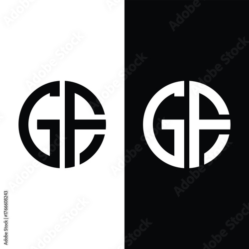 Letter GF Creative Modern circle Logo Stock Vector.