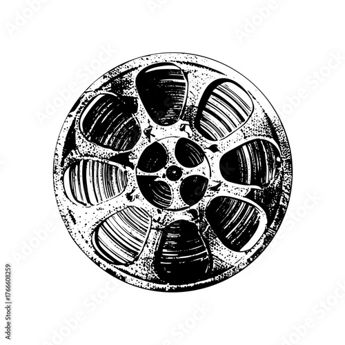 Film Reel Illustrates Vintage Cinema Aesthetic