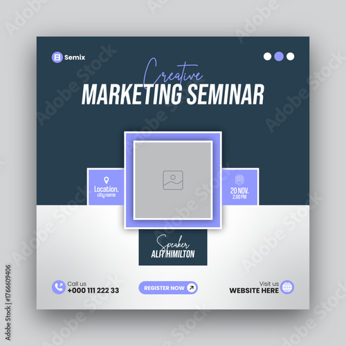 Conference invitation Social Media Post banner or online  webinar social media post design for business