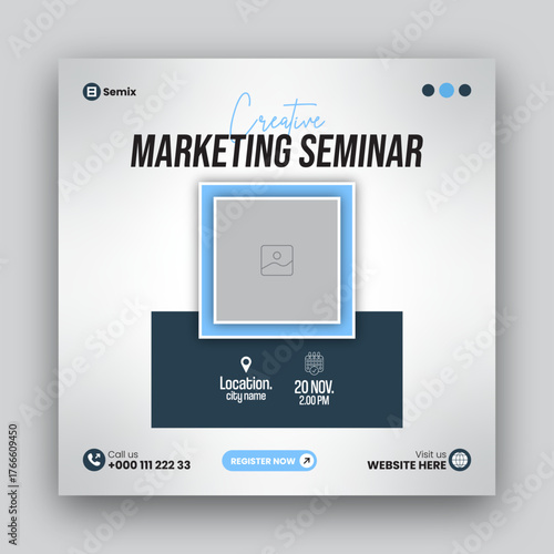 Conference invitation Social Media Post banner or online  webinar social media post design for business