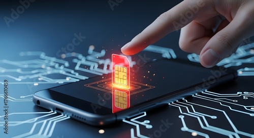 Inserting a sim card into a smartphone for mobile network connection