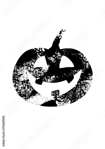 Pumpkin grinning face in Halloween decoration