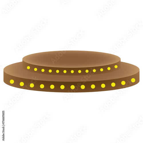 Round Two-Tier Stage with Lights, Podium Vector