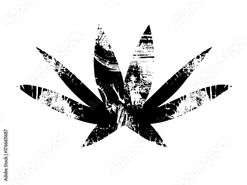 Leaf Illustrates Grunge Texture for Botanical Design