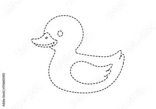 Duck Outline Tracing Practice for Kids.